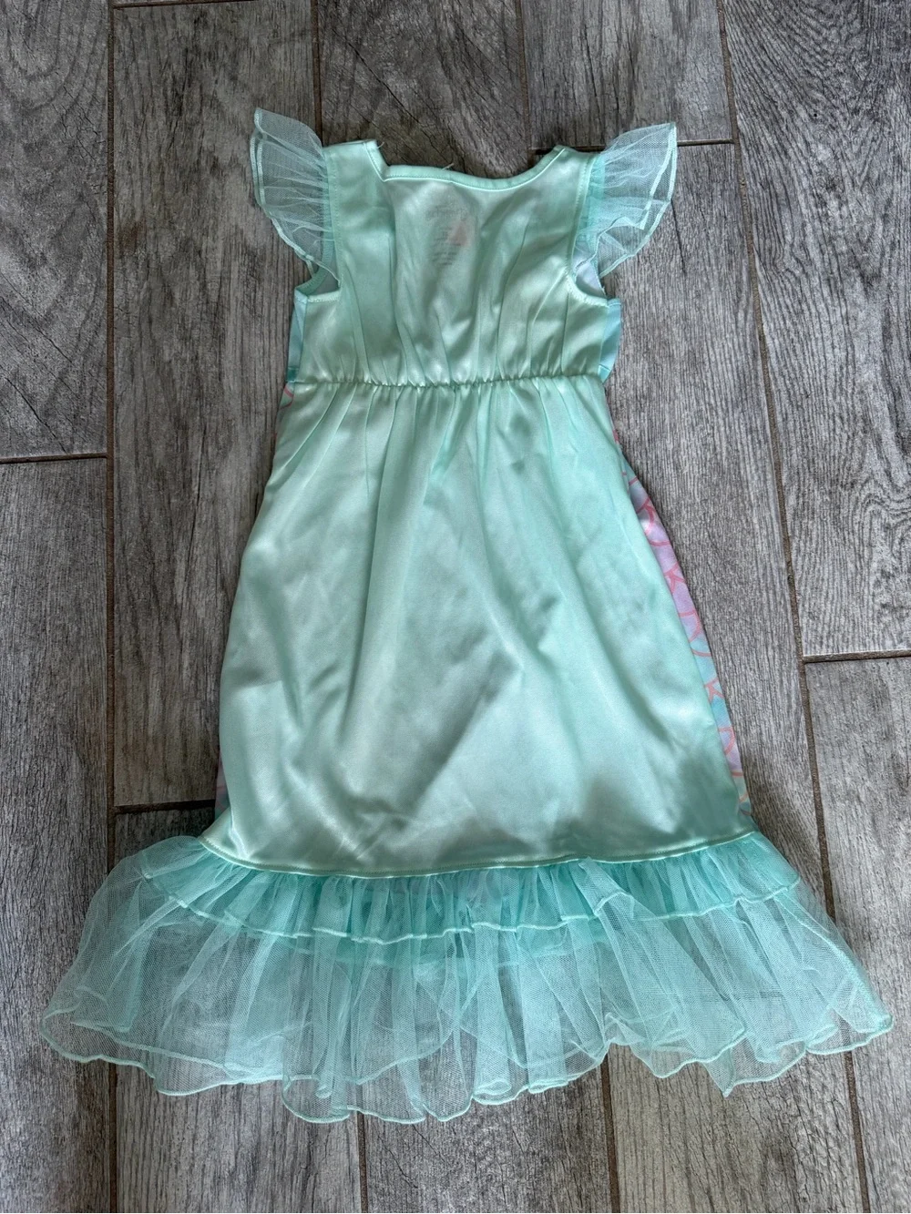 Disney Mint Green Ariel Mermaid Night Gown Dress with Multicolor Scale Print - Picture 6 of 6